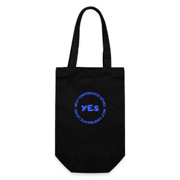 Self confidence level YES blau - Geschenkbeutel für Flaschen - Schwarz - Vorne