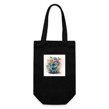 Dino Design - Geschenkbeutel für Flaschen - Schwarz - Vorne