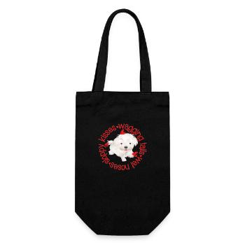 Cute Maltese dog, sloppy kisses - Gift Bag for Bottles - black - Front