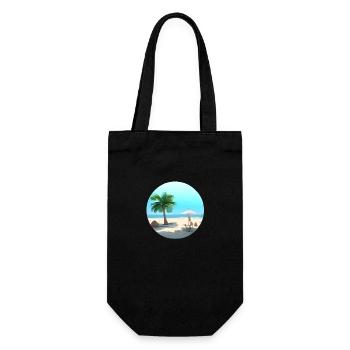 Summer Vacation Palm Island Sun Palm Beach - Gift Bag for Bottles - black - Front