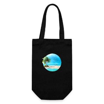 Sommerurlaub Palme Palmen Insel Strand Sonne - Geschenkbeutel für Flaschen - Schwarz - Vorne