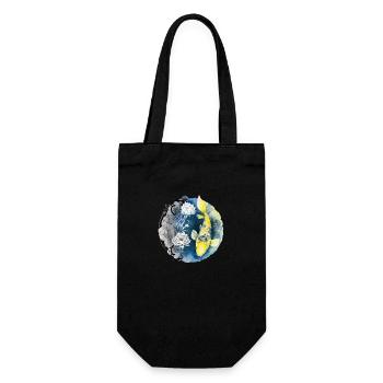 Koi Fish Lotus Flowers - Gift Bag for Bottles - black - Front