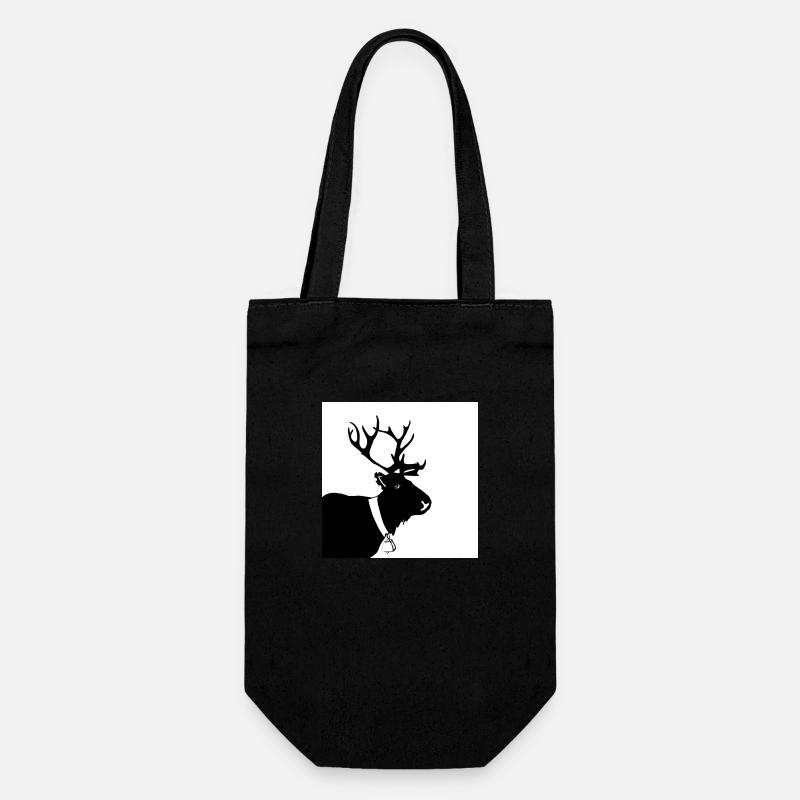 Reindeer - Gift Bag for Bottles - black