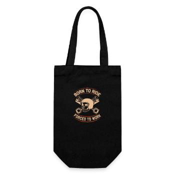 Born To Ride Skull Motorcycle Design - Sac à bouteille - noir - Devant
