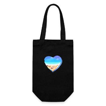 Palmen Insel Sommerurlaub Strand Sonne Palme - Geschenkbeutel für Flaschen - Schwarz - Vorne