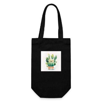 Happy Cactus Watercolor - Geschenkbeutel für Flaschen - Schwarz - Vorne