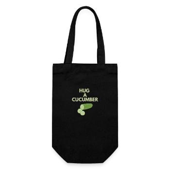HUG A CUCUMBER - Gift Bag for Bottles - black - Front