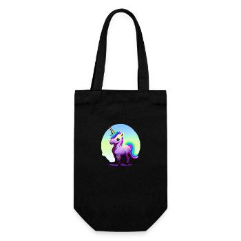 Einhorn Mädchen Fabeltier Einhörner Unicorn - Geschenkbeutel für Flaschen - Schwarz - Vorne