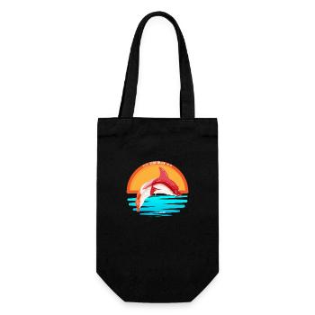 Sushi shark simple - Sac à bouteille - noir - Devant