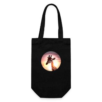 Young giraffe in sunset - Gift Bag for Bottles - black - Front