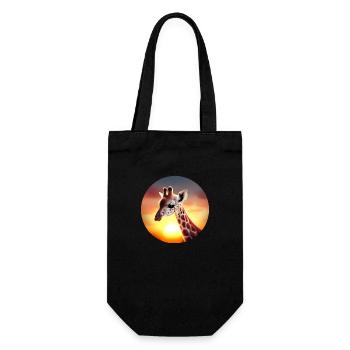 Young giraffe in sunset - Gift Bag for Bottles - black - Front