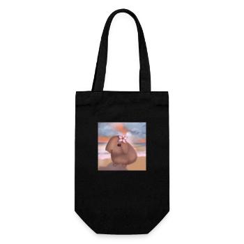Bunny at the beach - Gift Bag for Bottles - black - Front