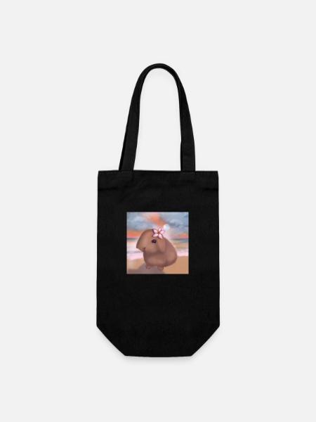 Bunny at the beach - Gift Bag for Bottles - black