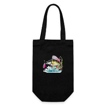 Perch fishing - Gift Bag for Bottles - black - Front