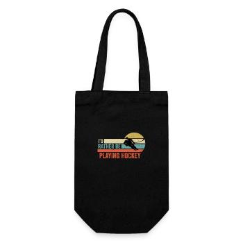 Hockey - I'd Rather be Playing Hockey Gift Idea - Gift Bag for Bottles - black - Front