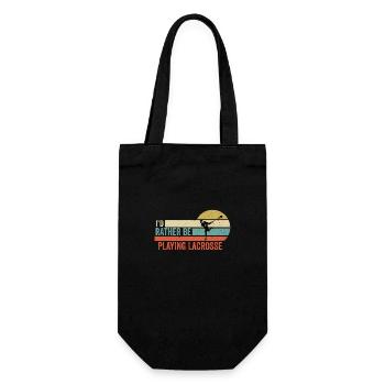 Lacrosse - I'd Rather be Playing Lacrosse Gift - Gift Bag for Bottles - black - Front