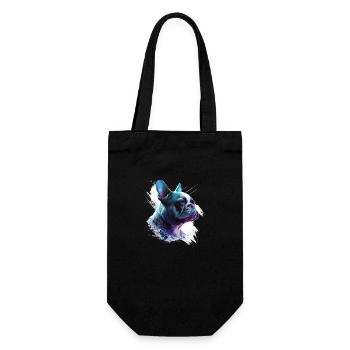 Frenchie French Bulldog Peinture abstraite couleur - Sac à bouteille - noir - Devant