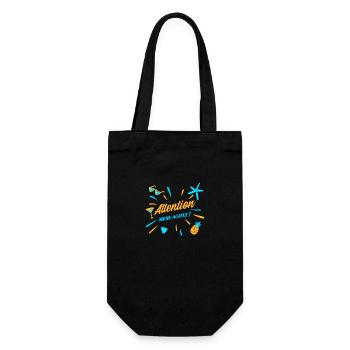 ATTENTION, MÈRE AGITÉE ! (maman, plage) - Sac à bouteille - noir - Devant