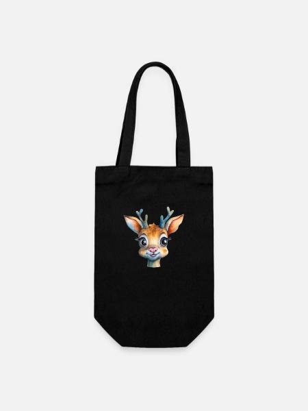 Cerf dessinant un animal forestier - Sac à bouteille - noir