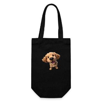 Puppy Golden Retriever Dogs Dog Owners - Gift Bag for Bottles - black - Front