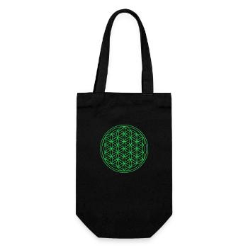 Chakra Fleur de Vie Yoga Vert - Sac à bouteille - noir - Devant
