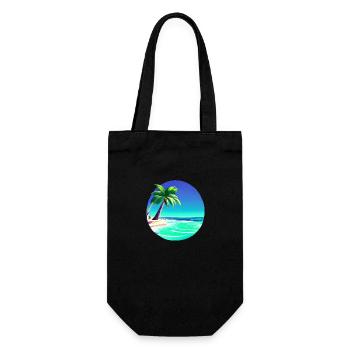 Palmier Soleil Vacances d’été Plage Île Palmier - Sac à bouteille - noir - Devant