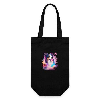 Australian Shepherd - Geschenkbeutel für Flaschen - Schwarz - Vorne