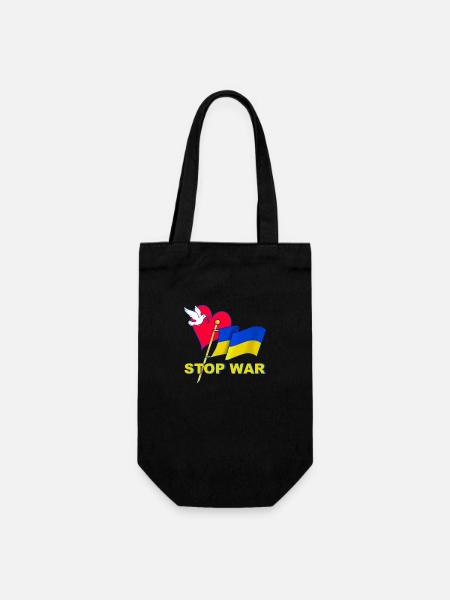 Stop War - Gift Bag for Bottles - black