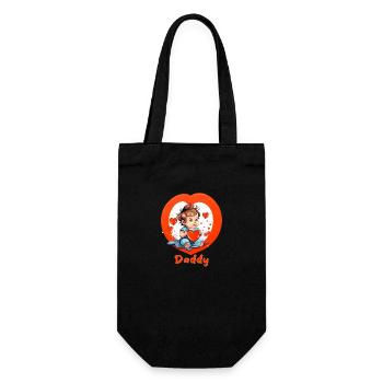 Ich liebe Papa - Geschenkbeutel für Flaschen - Schwarz - Vorne