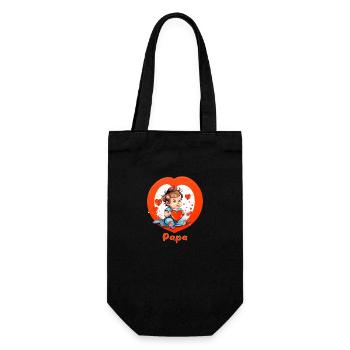 Ich liebe Papa - Geschenkbeutel für Flaschen - Schwarz - Vorne