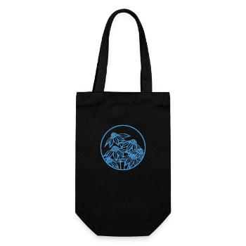 SA015 Blumenabzeichen 2 - Geschenkbeutel für Flaschen - Schwarz - Vorne