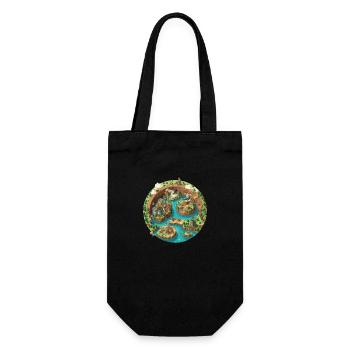 Gaming World Map - Jump and Run - Gift Bag for Bottles - black - Front