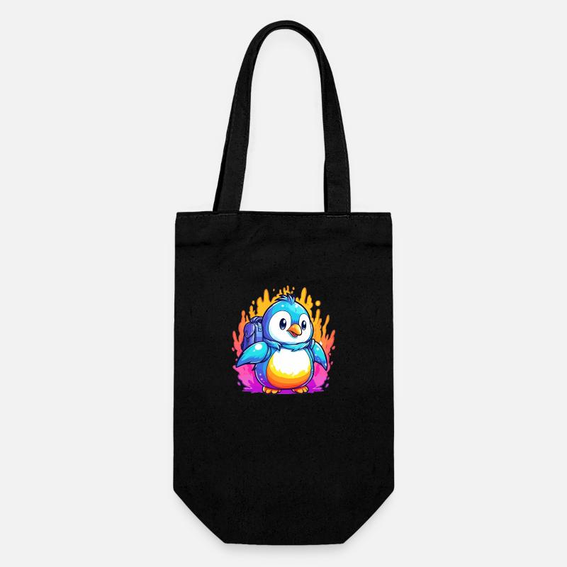 Pingouin en mouvement - Sac à bouteille - noir