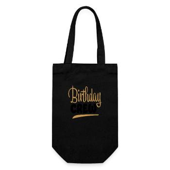 Birthday Crew - Geschenkbeutel für Flaschen - Schwarz - Vorne