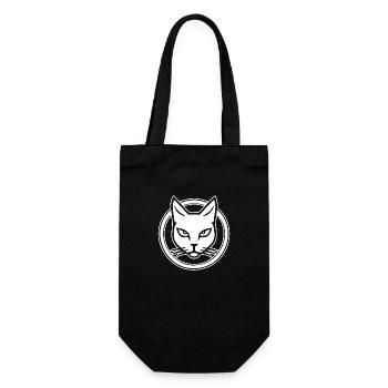 Katze Katzen Kätzchen Katzendame - Geschenkbeutel für Flaschen - Schwarz - Vorne