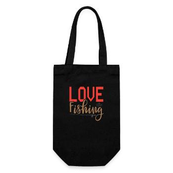 Love Fishing - Gift Bag for Bottles - black - Front
