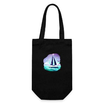Sailing Sailing Ship Sailing Sailing Sailboat - Gift Bag for Bottles - black - Front