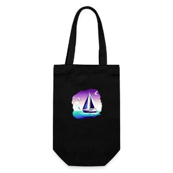 Segelschiff Segeln Segelboot Segelsport Segler - Geschenkbeutel für Flaschen - Schwarz - Vorne