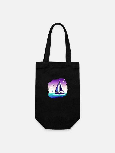 Voilier Voilier Voilier Voile Voile Marin - Sac à bouteille - noir