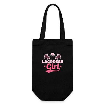 Lacrosse Girl Lacrosse Player Woman - Geschenkbeutel für Flaschen - Schwarz - Vorne