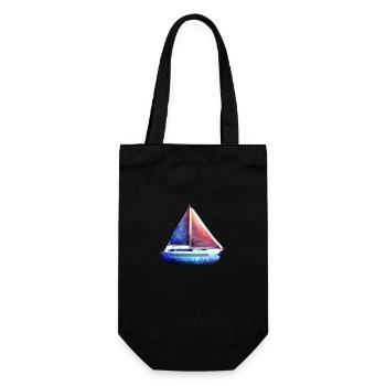 Segelboot Segelschiff Segeln Segelsport Segler - Geschenkbeutel für Flaschen - Schwarz - Vorne