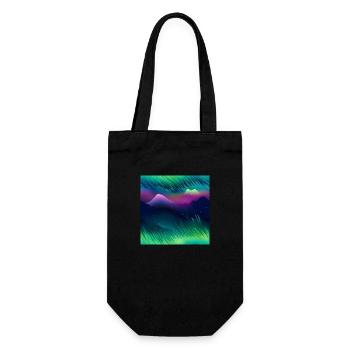 Northern Lights Glow: Polarlichter-Kollektion - Geschenkbeutel für Flaschen - Schwarz - Vorne