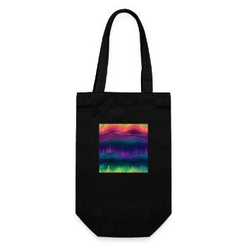 Aurora Dreams: Kollektion der Polarlichter - Geschenkbeutel für Flaschen - Schwarz - Vorne