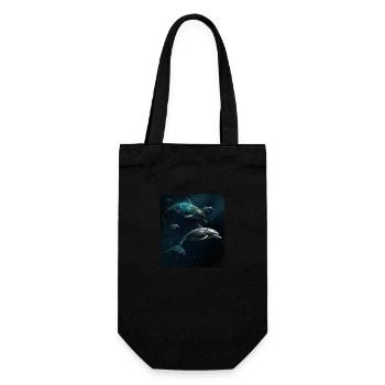 Dauphins jouant - Sac à bouteille - noir - Devant