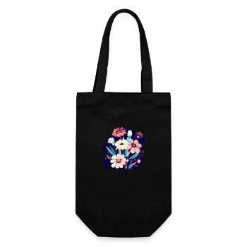 Flowers Bouquet Floristry Nature Flower meadow - Gift Bag for Bottles - black - Front