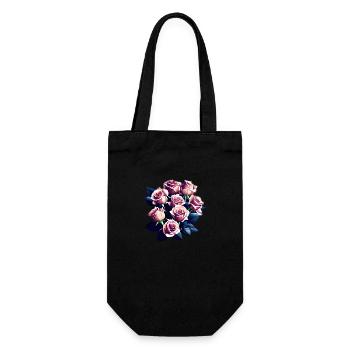 Flowers bouquet roses floristry - Gift Bag for Bottles - black - Front