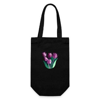 Blumen Blumenstrauß Floristik - Geschenkbeutel für Flaschen - Schwarz - Vorne