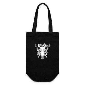 Cow Skull Boho - Gift Bag for Bottles - black - Front