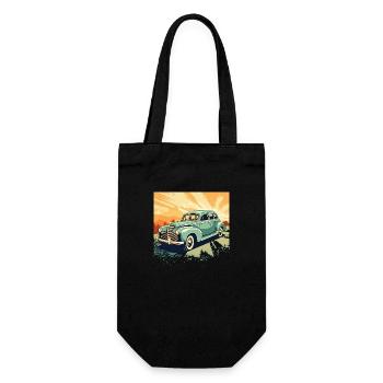 Zeitlose Eleganz - Der Klassiker auf Rädern - Geschenkbeutel für Flaschen - Schwarz - Vorne