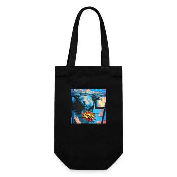 Crazy Cat Retro Style - Geschenkbeutel für Flaschen - Schwarz - Vorne